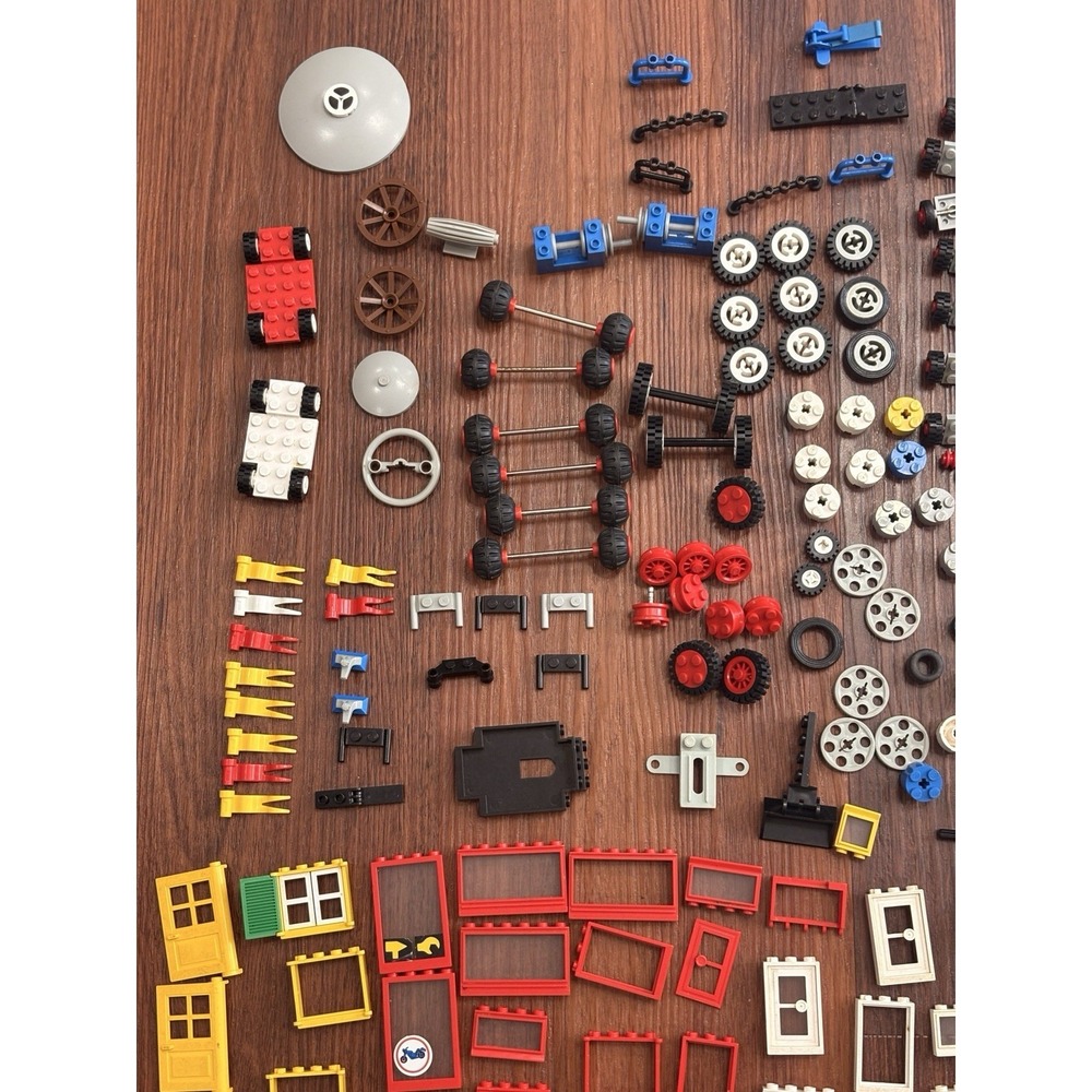 Lego Pieces Lot Tires Axle Door Window Flag Boat Steering Wheel Propeller Pulley - Picture 4 of 8